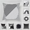 Black and White Gray Geometric Cushion Cover Living Room Office Sofa Pillow Cover Nordic Home Decoration Peach Skin Pillow Cover