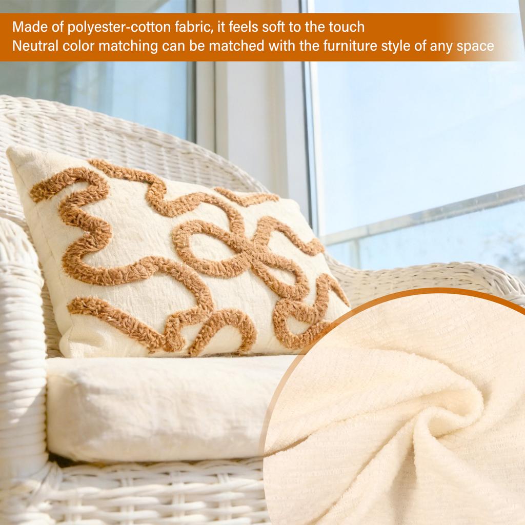 Tufted Throw Pillow Cover 30x50 CM Decorative Pillow Cushion Case Boho Neutral Throw Pillow Decoration for Bedroom Bed Couch