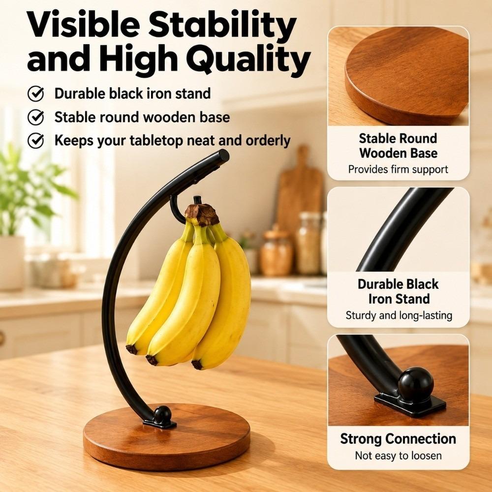 Keeps Bananas Fresh Banana Hanger Iron Banana Hook Rack Banana Holder Stand for Kitchen Countertop