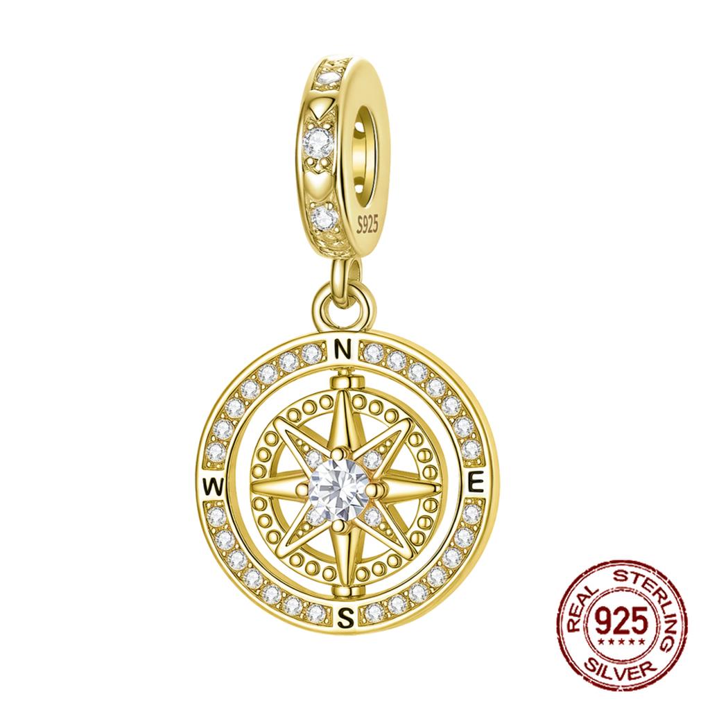 Copper Golden Series Compass Whistle Virgin Mary Dangle Charms Beads Pendant Fit Bracelet Necklace Diy Jewelry Gift