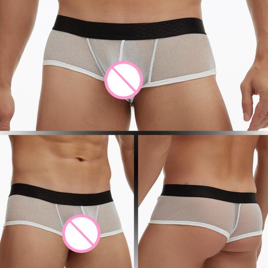 Мужское нижнее белье боксеры с низкой посадкой, перспективные тонкие шорты, трусы, лоскутный цвет