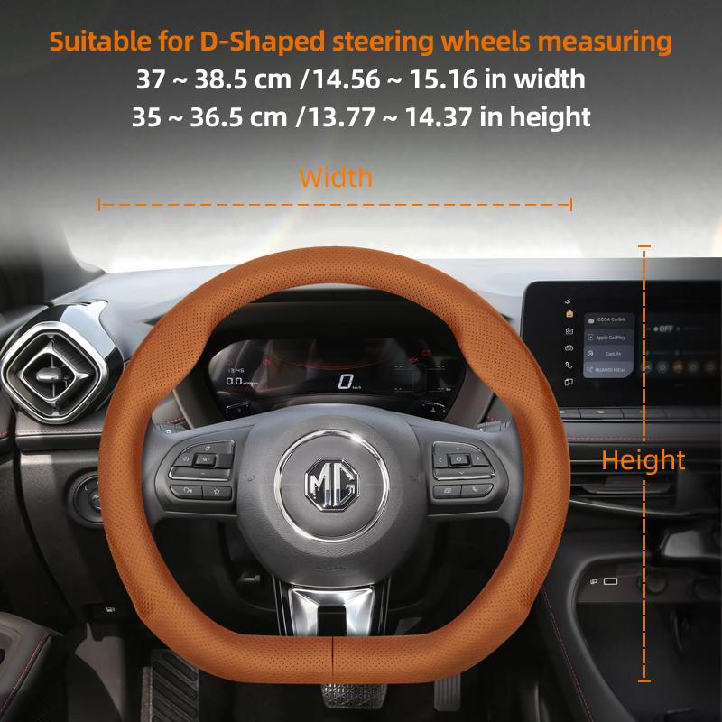 Suitable for Mg Ultra-Thin Breathable Leather Steering Wheel Cover Suitable for Zs Mg3 Hybrid Luxury 2025 One Mg4 Mulan Hs 5 6 Hector Gt Zt 4
