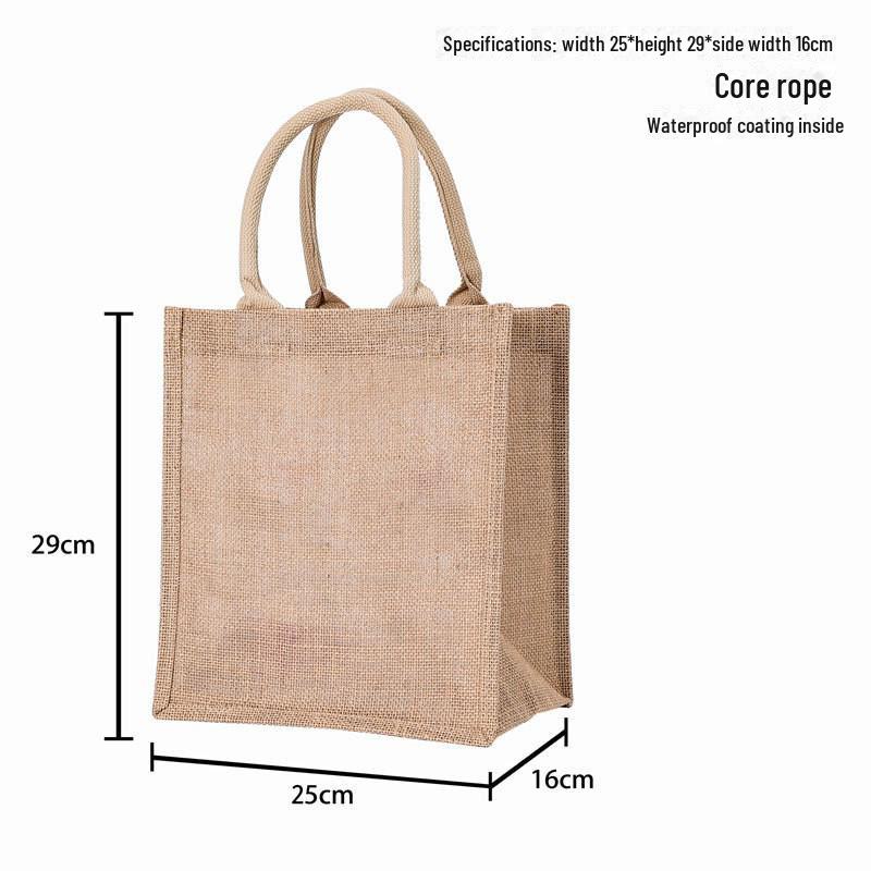 MUJI Burlap Hand-held Gift Bag - Stylish Blank Small Batch Shopping Bag