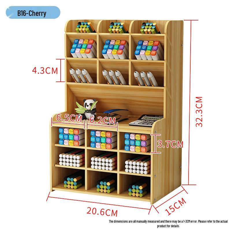 Деревянный настольный ящик для хранения и подставка для ручек в скандинавском стиле