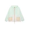 Color Block Design Brand Logo Printed Hooded Jacket Women Jackets Light-Blue DZ3036-311