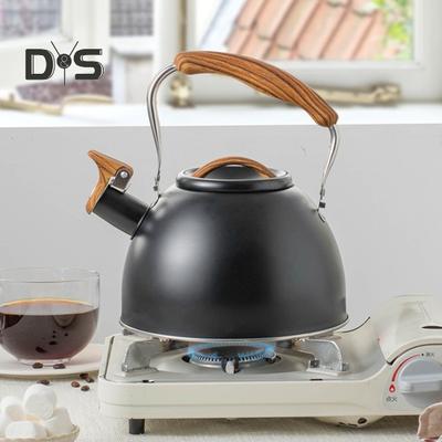Чайник объемом 3 л, нержавеющая сталь, встроенный свисток, герметичный, пищевой, матовый, без запаха, эффективная теплопроводность, термостойкая ручка, газовая индукция.