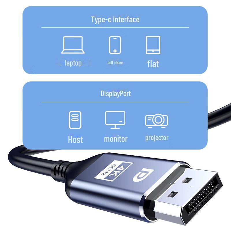 Кабель-адаптер Biaz 4K60Hz, совместимый с Thunderbolt 3, Type-C на DP1.2, поддерживает 165 Гц