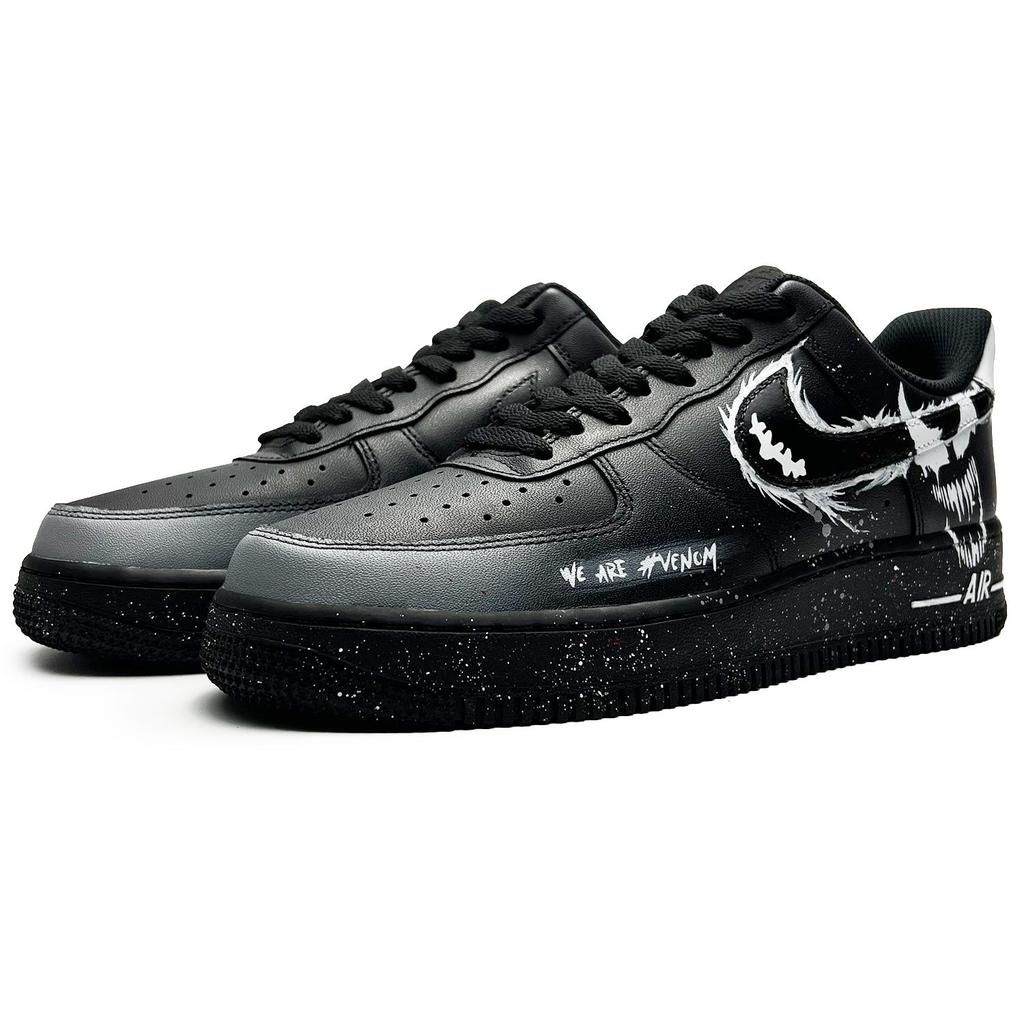 Nike Кроссовки Air Force 1 с покрытием, противоскользящие и износостойкие, низкие, для скейтбординга, женские, черные с белым, DD8959-001(Команда285-)
