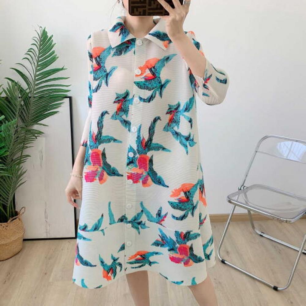 Plara Pleated Tropical Floral Dress Up To 88