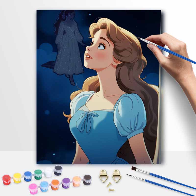 Disney Золушка принцесса цифровая масляная живопись художественная живописная картина набор ручной DIY живопись для домашнего декора