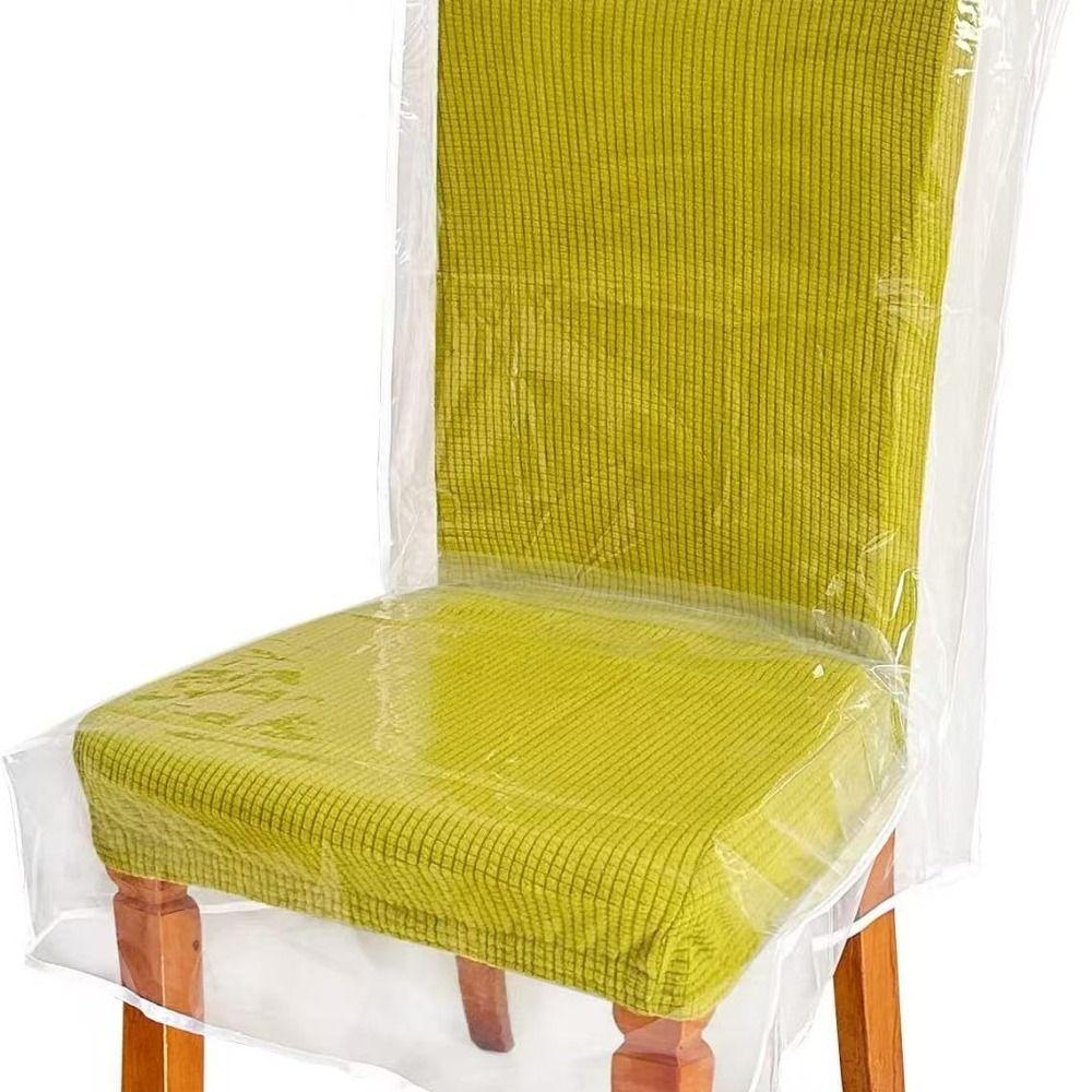 Durable Transparent Chair Cover Anti Scratch Waterproof Chair Dustproof Covers PVC Backrest Chair Covers for Home Dining Room