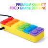 5 Pcs Baby Teether Rainbow Brick Chew Necklace Baby Silicone Teether Autism Sensory Chew Toy Kids