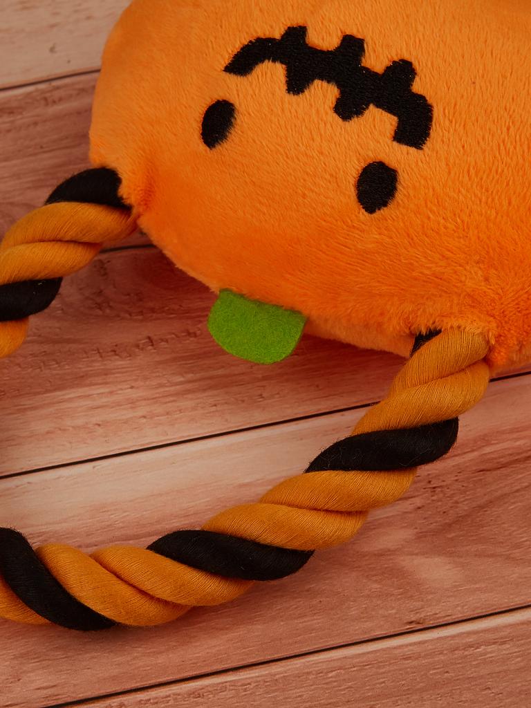 Dog Toys for Small Medium Breeds Halloween Pumpkin & Bat Rope Chew Toy Durable Tough Squeaky Puppy Toys for Pet Gifts Soft Plus