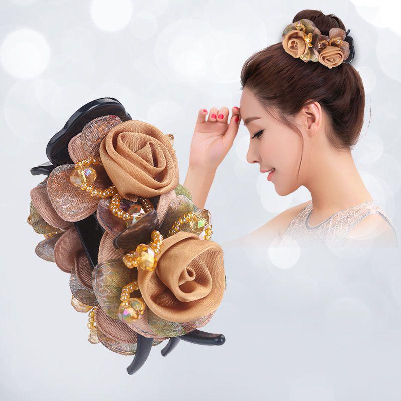 Высококачественная женская большая заколка-краб для волос для осени/зимы - Элегантная заколка-акула для конских хвостов