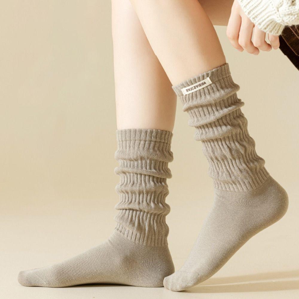 Теплые многоярусные гольфы с напуском до икры эластичные осенне-зимние длинные носки модные чулки JK для женщин девушек