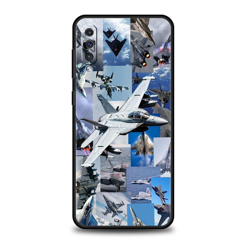Fighter Plane Phone Case for Samsung Galaxy A56 A36 A26 A16 A06 A54 A34 A24 A12 A14 A20 A22 A52 5G Soft TPU Shell Fundas Capas