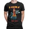 Men's Funny Chicken F-Caw-F What The Heli T Shirt Poultry Humor 100% Cotton Tops Funny Short Sleeve Tee Shirt Printing T-Shirt