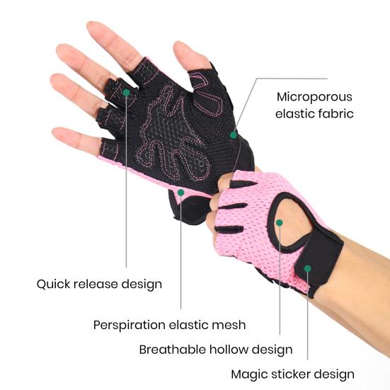 1 пара велосипедных перчаток, дышащие, впитывающие пот, противоскользящие, для мужчин и женщин, для тренажерного зала, фитнеса, силовых тренировок, перчатки на половину пальцев, защита для рук