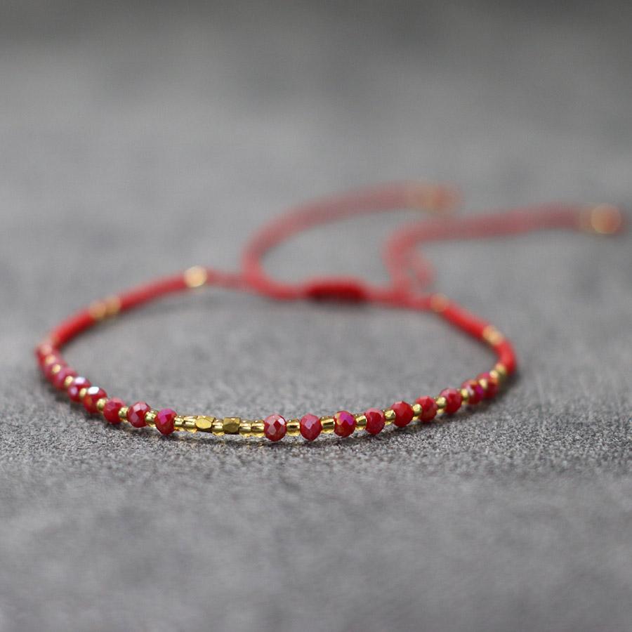 Стеклянный хрустальный бисер изысканный маленький браслет женский рисовый бисер нить ручная работа пара счастливая ручная веревка для подруг