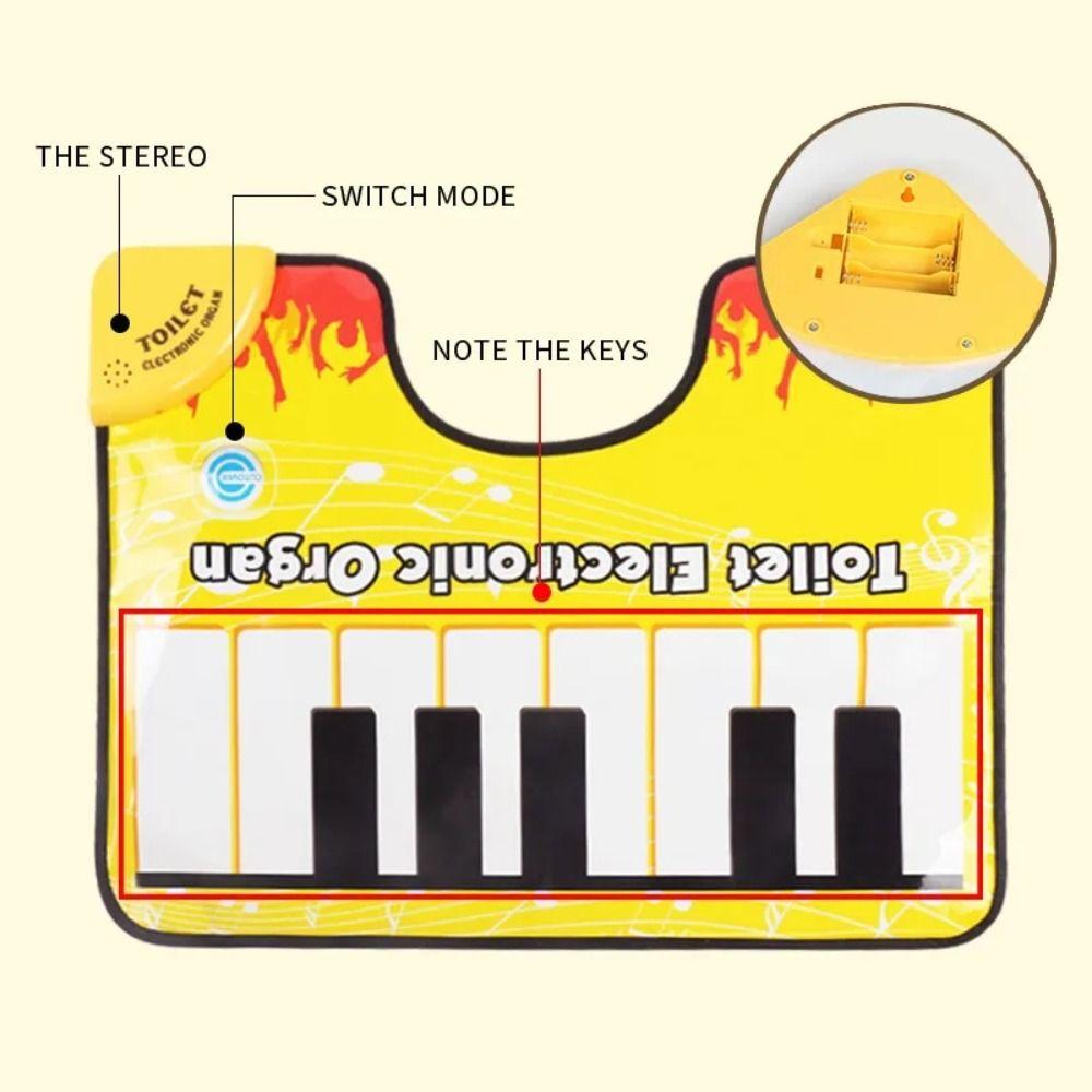 Тканевый музыкальный коврик для ванной, нескользящий коврик с имитацией звучания туалетного пианино, забавный коврик для туалета, украшение для ванной комнаты.