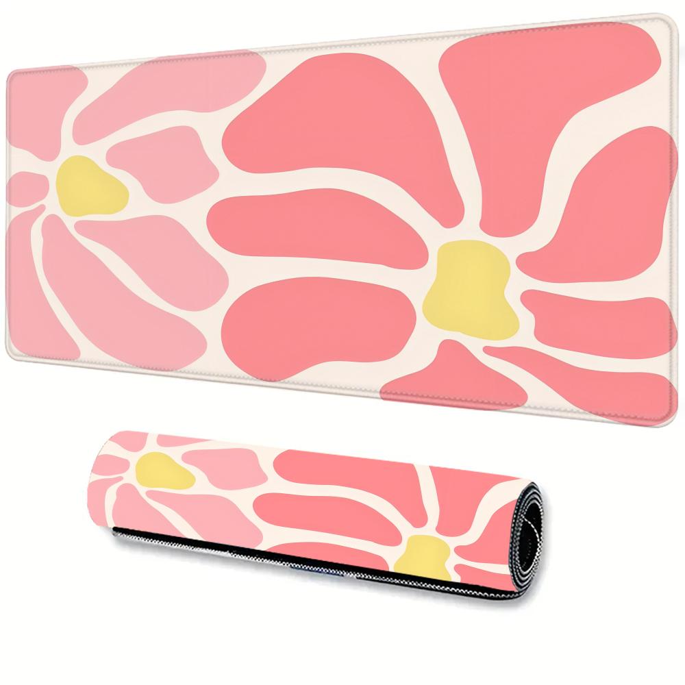 Pink Flower Aesthetics Mouse Pad Gamer Xl Large New Custom Mousepad Xxl Playmat Carpet Office Soft Computer Mice Pad Table Mat