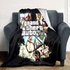 1 шт. Мягкое фланелевое одеяло Grand Theft Auto с дизайнерским принтом. Уютное одеяло для всех сезонов, идеально подходит для дивана, кровати, офиса