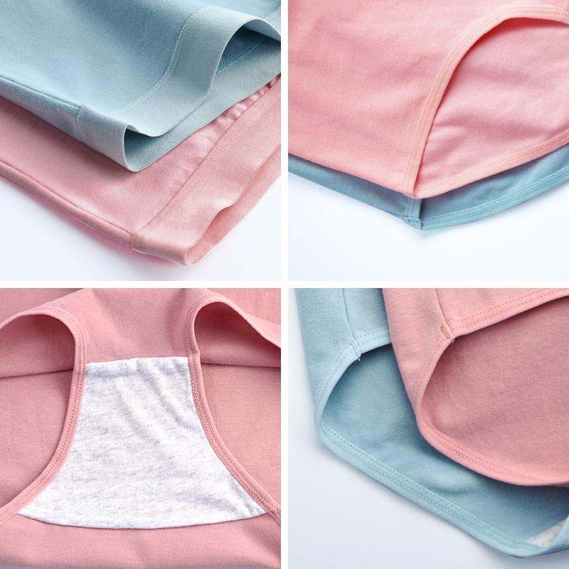 3 шт./лот! Хлопковое нижнее белье, женские трусики с высокой талией, удобные однотонные трусы, большие размеры M-3XL