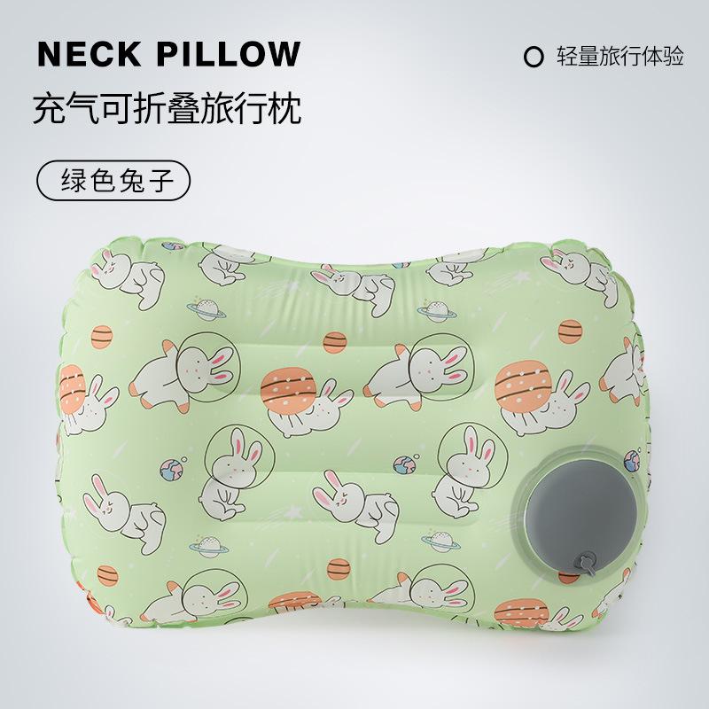 Travel portable neck pillow press inflatable pillow travel three treasures can store airplane pillows