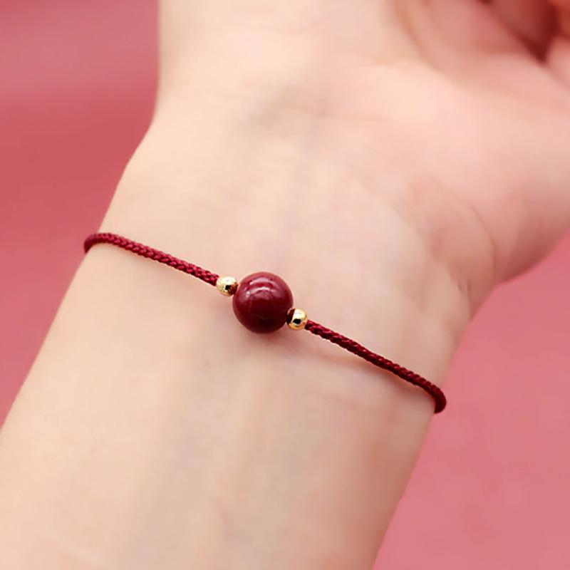 Сплетенный вручную фиолетовый киноварный браслет на удачу ручной работы, браслеты из красной веревки, размер регулируется