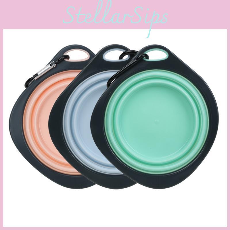 Collapsible Dog Bowl Perfect For Outdoor Feeding And Hydration Blue/green/pink Options Available