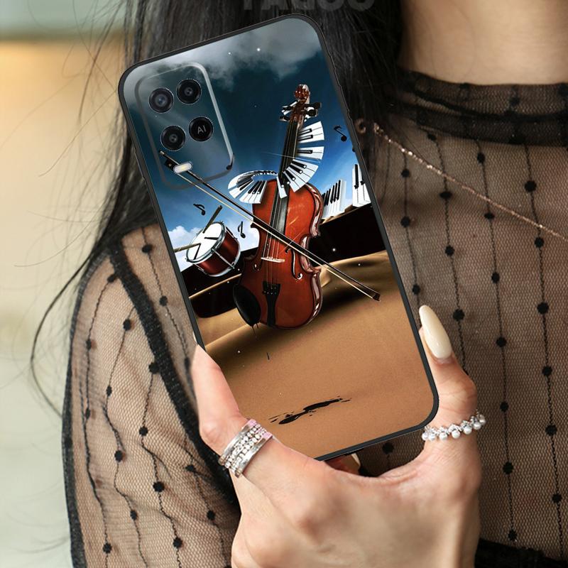 Чехол-книжка для скрипки и пианино для Oppo A80 A60 A40 A17 A57 A77 A74 A54 A94 A78 A98 A18 A38 A58 A96 A76 A16 A15 A5 Pro