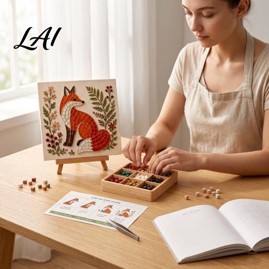 Mosaic Art Kit for Adults Garden Woodland Kit DIY Animal Tile Craft Creative Hobbies Beginner Friendly Crafting Project Adults Handmade Home
