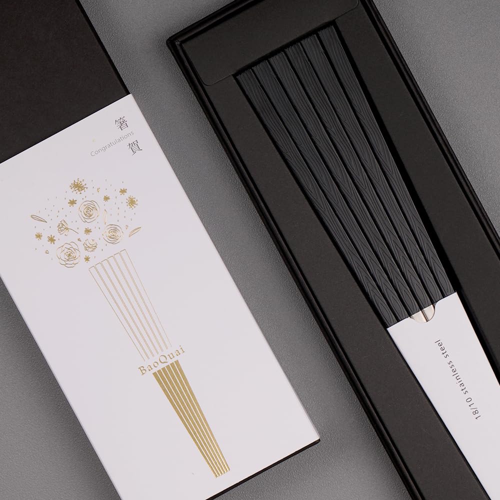 LAYANA Серия Hashiga Черная Нержавеющая сталь SUS316 Квадратная Роскошная Идеально подходит для торжеств и Набор палочек для еды Сделано на Тайване Палочки для еды, Форма, Подарок,