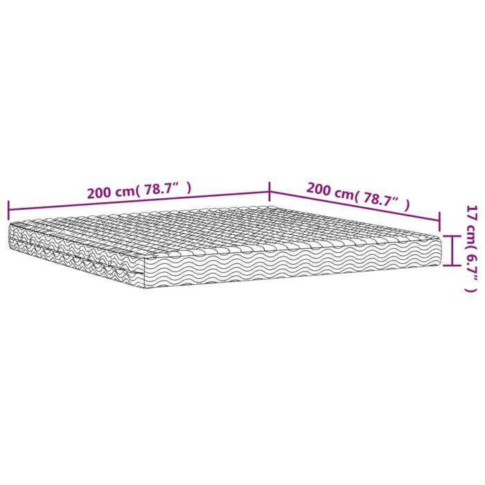 VidaXL Matelas en mousse blanc 200x200 cm dureté H2 H3,matelas de lit,matelas de lit de jour,matelas en mousse pour lit 356348