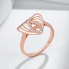 Unique Geometric  Rose Gold Color Ethnic Bridal Ring For Women Shiny Natural Zircon Accessories Daily Fine Jewelry