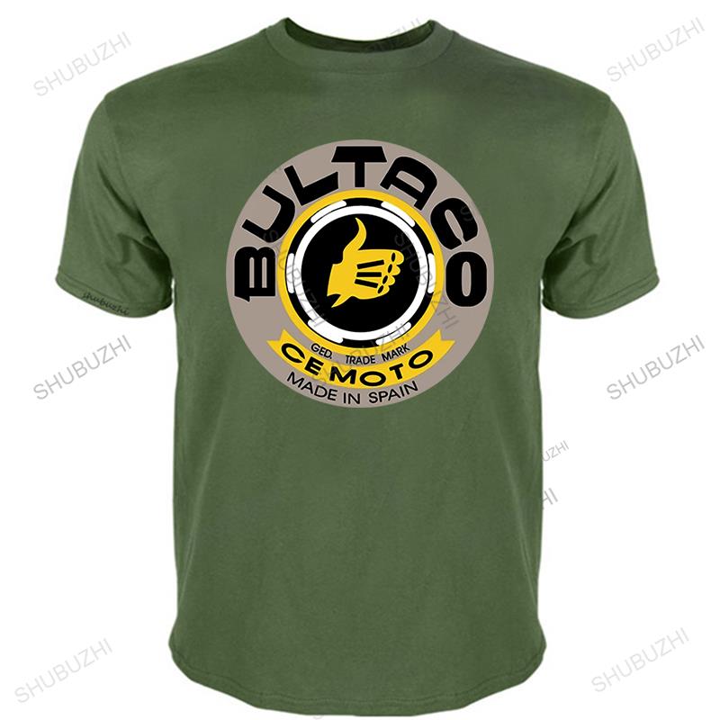 Unisexs Summer High Quality T Shirt Bultaco Cemoto Motorcycles Unisexs White Print TeeShirt Unisex Fashion Crew Neck TShirt Black