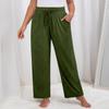 Женские однотонные широкие штаны для йоги больших размеров, свободные повседневные спортивные штаны с карманами и завязками