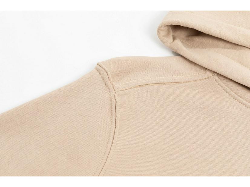 Unisex Terry Fleece Badge Hoodie - Solid Color, Long-Sleeve Island Style