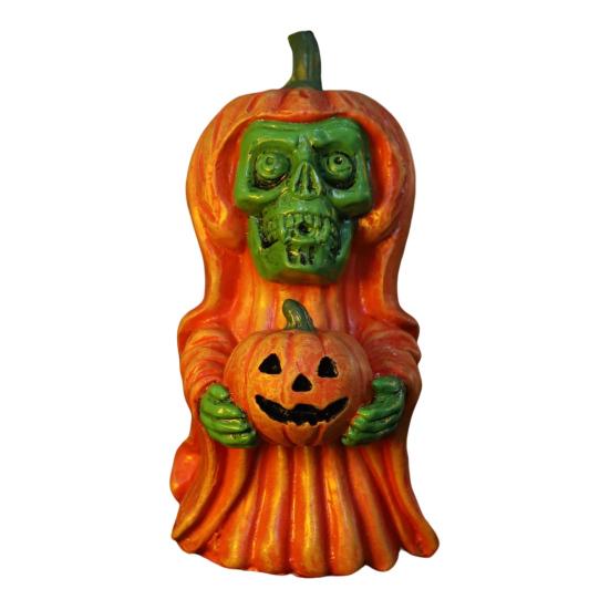 Halloween Pumpkin Ghost Statue Cartoon Skeleton Pumpkin Man Resin Figurine Sculpture Holiday Party Desktop Decoration Ornament