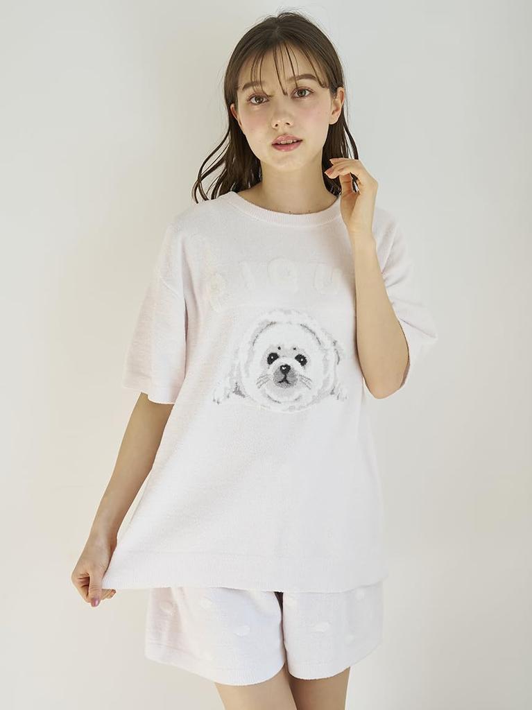 gelato pique Seal Print JQD Pullover Shorts Set Pink & (PWNT252016) Women's