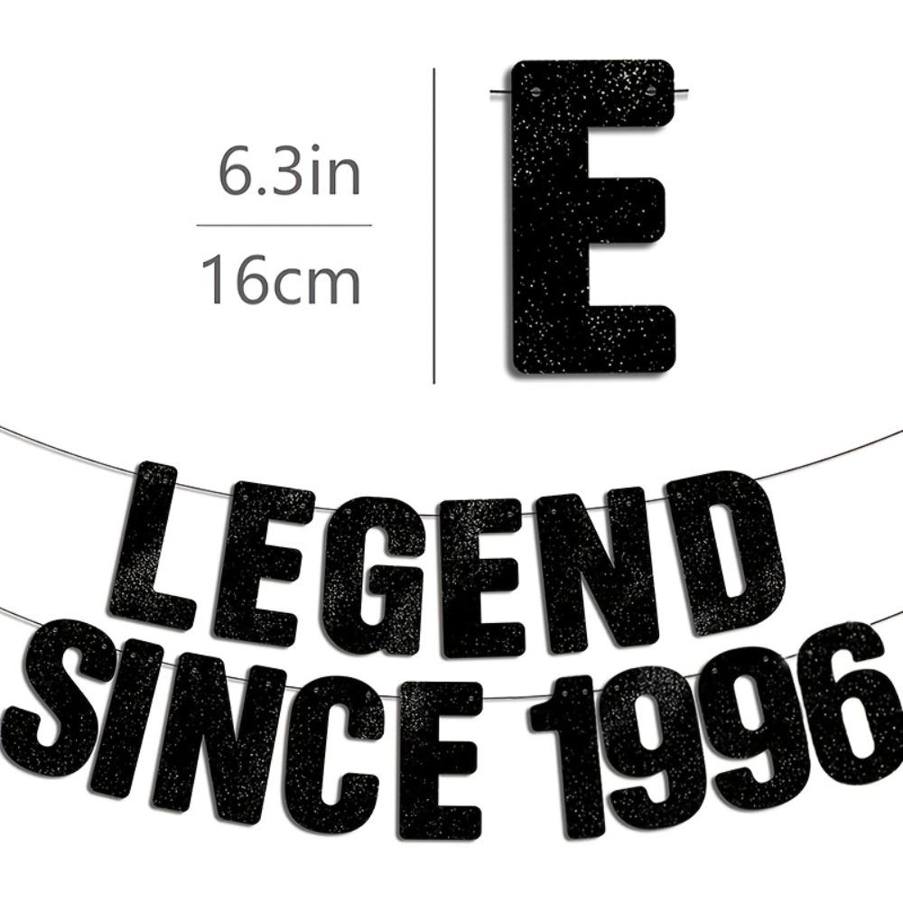 Black Paper Legend Since 1996 Banner Garland Handmade Happy Birthday Banner Decorative Celebrate Party Scene Prop Gift Giving
