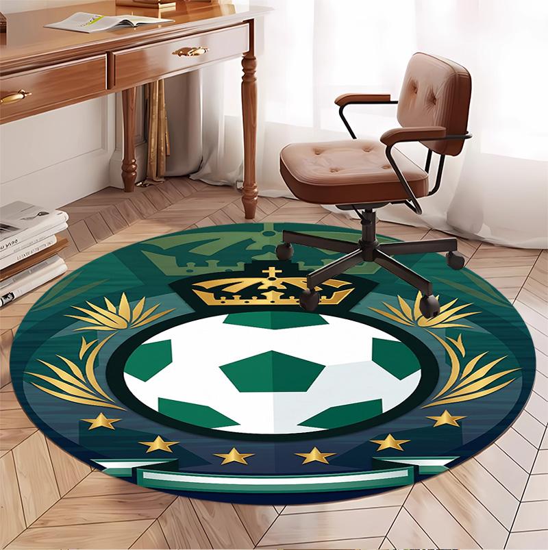 Club Santos Laguna Pattern Round Rug, Indoor/Outdoor Mat, for Picnic, Gameroom, Bedroom, Office, Living Room, Home Decor Carpet, Birthday Gift