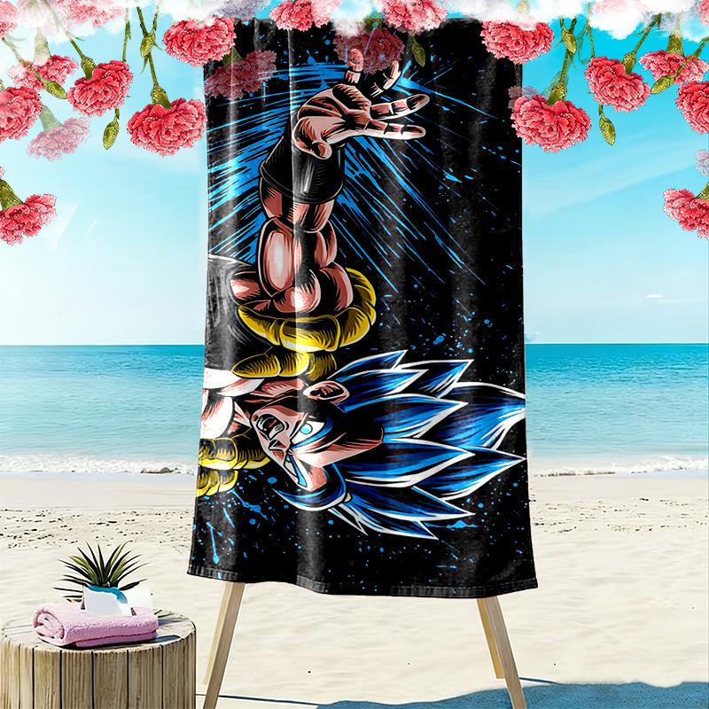 Dragon Ball Print Beach Towel, Large Soft Quick Dry Towel for Beach Camping Swimming
