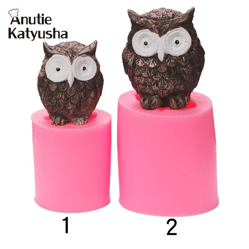 Силиконовая форма «сделай сам», Сова, 3D Сова, шоколадная помадка, силиконовая форма, изготовление кубиков льда, модель свечи, посуда для выпечки