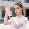УФ-защитные длинные перчатки, летние перчатки с закрытыми пальцами для вождения, нескользящая ладонь, отверстие для наручных часов, солнцезащитные перчатки для женщин, велоспорта, пеших прогулок