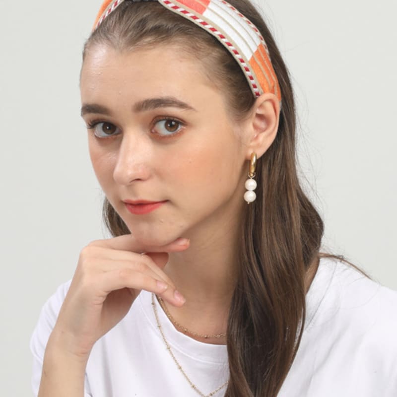 LALA Этническая полосатая повязка для волос - Бежевый