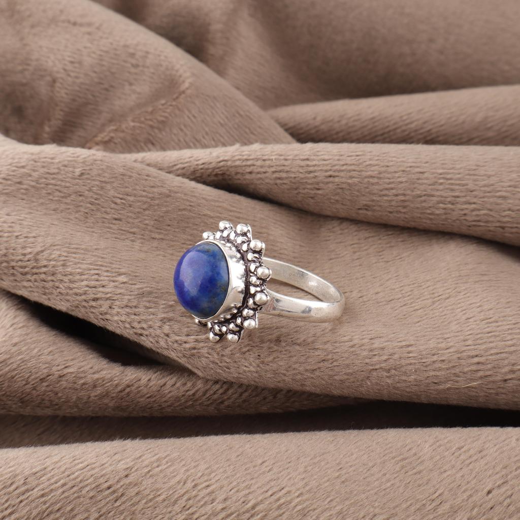 Украшения из лазурита, кольцо из стерлингового серебра 925 пробы, регулируемое кольцо ручной работы для нее, балансирующие украшения из драгоценных камней для подарка