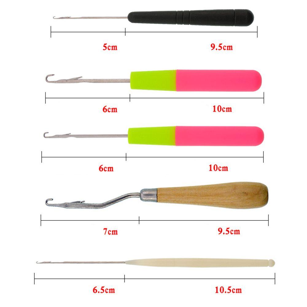 5Pcs/Set Braid Craft Carpets Wigs Knitting Latch Crochet Hair Weave Needle Hair Extensions Hook