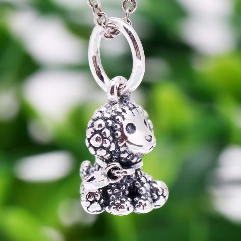 925 Sterling Silver Charms Beads Original Poodle Bulldog Dog Pendant Charm Fit Fashion Bracelet Necklace Diy Jewelry for Women