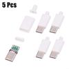 Безопасное соединение USB3 1 разъем типа C Male с черно-белой оболочкой 5 шт.